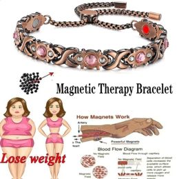 Strands Fashion Copper Bracelet for Women Magnet Health Care Elements Bracelet Healthy Bangles Sleep Aid Chain Link 4in1 Energy Jewellery