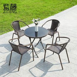 Camp Furniture CC1015-430 Outdoor Leisure Rattan Table And Chair Five-piece Set Small