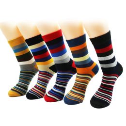 Microphones Men's Colour Latest Design Popular Striped Suit Fashion Designer Coloured Cotton Socks 5 Pairs