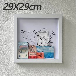 Boxes Adventure Archive Box Travel Ticket Storage Box Money Box Postcard Souvenir Storage Box Map Boxes Photo Frame Deposit Fund Boxes