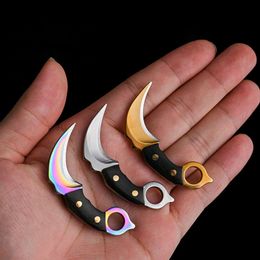 1pc Mini Knife Keychain Pocket Knife Outdoor Camping Tactical Survival Portable Knife Peeler Fixed Blade Multi EDC Tool