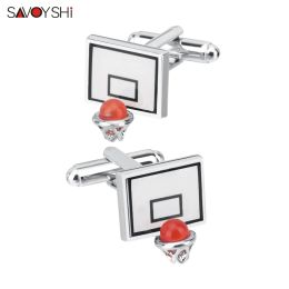 Links SAVOYSHI Newest Basketball hoop Cufflinks for Mens High Quality Novelty Sports Cuff links Brand Male Suit Shirt Cuff Accessories