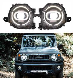 Car Daytime Running Head Light for Suzuki Jimny 2018-2020 LED Blue DRL Turn Signal Dual Beam Lamp Lens