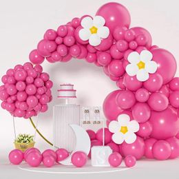 Party Decoration Pink Balloons Garland Arch Kit 138pcs Different Sizes Latex Balloon Daisy Flowers For Birthday Graduation