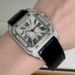 Dials Working Automatic Watches carter Sandoz Square Back Set Diamond Mechanical Watch Mens W20106X8