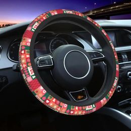 Steering Wheel Covers Merry Christmas Car Cover 37-38 Year Geometry Auto Protector Car-styling Accessories