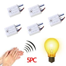 Control 5pc Sound Control Sensor Smart Switches Module Detector Voice Sensor Intelligent Auto on Off Light Lamp Switch Home Improvement