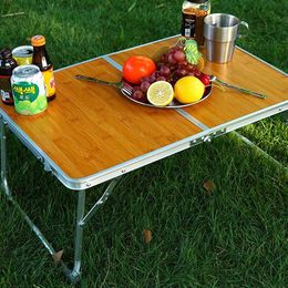 Camp Furniture Hooru Camping Folding Table Lightweight Portable Aluminium Table with Handbag Outdoor Travel Beach Picnic Fishing Garden Y240423