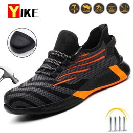 Men Work Safety Shoes Anti-puncture Working Sneakers Male Indestructible Work Shoes Men Boots Lightweight Men Shoes Safety Boots 240410