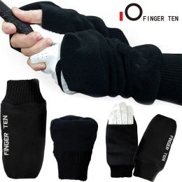 Gloves Winter 1pair Golf Gloves Men Women Leather Glove Wear for Ladies Mens Full Finger Hand Mitten Black Outdoor Sports Drop Shipping