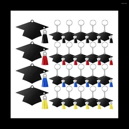 Keychains 24Pcs Graduation Cap Charm Keychain Pendants T Els Party Favour Of 2024 Gifts