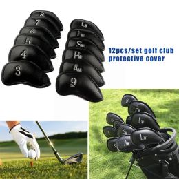 Products Deluxe Synthetic Leather Golf Iron Covers Club Cover Waterproof for All Irons Club 12 Pcs/set T1e9