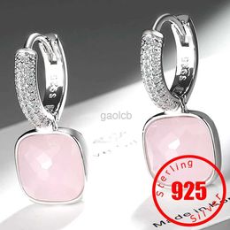 Dangle Chandelier Occident Crystal Geometric Square Ear Buckle Simple Light Luxury 925 Sterling Silver Earrings High Quality Jewellery Gifts d240323