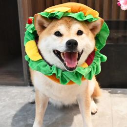 Accessories Pet Headgear Cute Dog Accessory Hamburger Simulation Pet Hat Funny Costume Dog Wig Halloween Dog Clothing Funny Pet Accessories