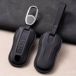 Genuine Leather Car Key Cover for Porsche Cayenne 718 958 Panamera 911 Macan Shell Case Workmanship Like Silk