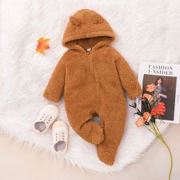 One-Pieces Newborn Baby Clothes 3 to 24 Months Onesies For Girl Boy Long Sleeve Hoodie Warm Winter Infant Romper Toddler Jumpsuit