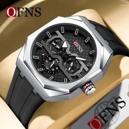 Wristwatches Sanda 8023 Quartz Watch Fashion Men's Simple And Cool Bar Needle Scale Three Eyes Six Waterproof