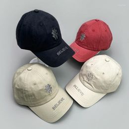 Ball Caps Korean Embroidered Tic Tac Toe Letter Baseball Hat Men Women Sunshade Breathable Fashion Snapback Cap Versatile Couple Retro