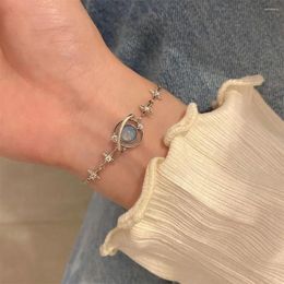 Link Bracelets Fashionable Niche Star Korean Elegant Opal Space Bracelet For Women Girs Delicate Zircon Starlight Bangles Party Jewelry