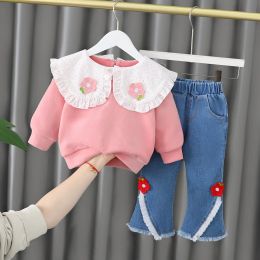 Sets 2022 Newborn Baby Girl Clothes Sets for Kids Clothing Suits Girls Long Sleeve Tshirt+Denim 2Pcs Infant Babies Birthday Outfits