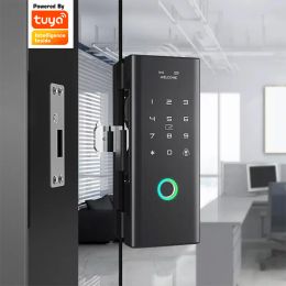 Control Wifi Tuya Smart Lock For Single Open Sliding Glass Door or Aluminium Wooden Door Fingerprint Code Unlock Remotely One time Code