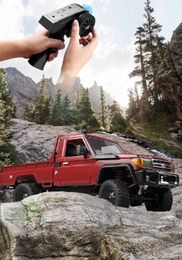 Electric/RC Car Newest MN82 RC CAR 1 12 Full Scale Pick Up Truck 2.4G 4WD Off-Road Crawler Car Controllable Headlights Remote Control Toys T240422
