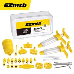 Tools EZmtb Universal Bike Bicycle Hydraulic Disc Brake Bleed Kit Oil Fluid Funnel Stopper Hose Length Adjustment & Bleed Guide