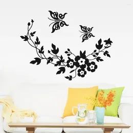 Wall Stickers Butterfly Flower Bathroom For Home Decor Butterflies Decoration Decals Toilet Decal Sticker On The