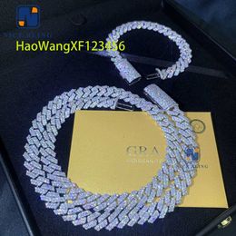 8mm 10mm hip hop necklace fashion style s925 vvs moissanite iced out Jewellery moissanite diamond cuban link chain