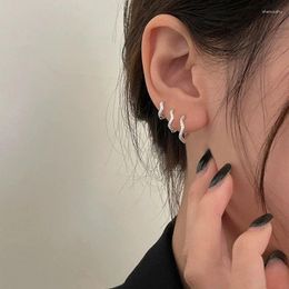 Hoop Earrings 2024 Minimal Wave For Women Girl Crystal Zirconia Small Huggie Thin Cartilage Earring Piercing Jewelry Gifts