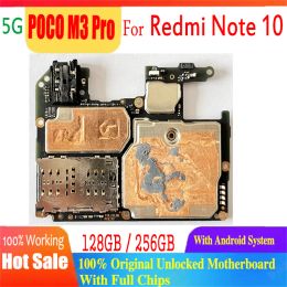 Antenna 5G Original Motherboard For Xiaomi Redmi Note 10 / Redmi POCO M3 Pro Motherboard Unlocked Logic Board With Full Chips Android OS