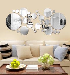 Wall Stickers 2632pcs Round Mirror 3D Sticker DIY TV Background Living Room Decor Bedroom Bathroom Home Decoration9454159