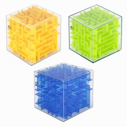 5.5CM 3D Cube Puzzle Maze Toy Hand Game Case Box Fun Brain Game Challenge Fidget Toys Balance Educational Toys for children DC973