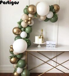 Party Decoration 84pcs Avocado Green Balloon Garland Arch Kit Chrome Gold Latex Set Birthday Decorations Kids Baby Shower Supplies