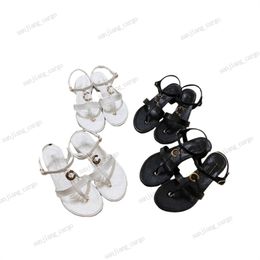 Interlocking C block heel Women Sandals Classic chains Letters buckle cool heels summer Shoes Luxury Designer Ladies Famous Brand Genuine Leather thong sandal