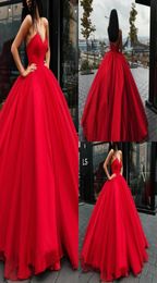 Red Sweetheart Ball Gown Prom Dresses Long Floor Length Satin Elegant Evening Dress Vestidos Generous Formal Dresses Wear9541071