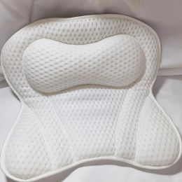 Massager 3D Soft White Butterfly Massage Bath Pillow with Suction Cups Spongy SPA Bathtub Cushion Neck Back Relaxing Tool