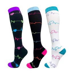 Socks Brothock 3 Pairs Compression Socks Women and Men for Medical Running Athletic Nursing 2030mmhg Knee High Dropshipping Wholesale