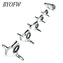 Accessories BYOFW 6 Pcs Big Strong Casting Fishing Rod Building Guide Eye Line Ceramic Ring Stainless Steel Mixed Size Saltwater Replacement