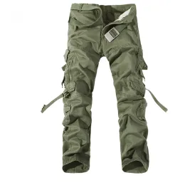 Pants 2022 New Men Cargo Pants Army Green Big Pockets Decoration Mens Casual Easy Wash Autumn CottonTrousers Plus Size 42