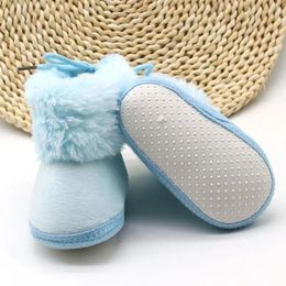 Boots 2024 Baby Winter Warm Shoes Girl Toddler Snow With Butterfly-knot Anti-slip Velvet Infant Soft Sole Booties