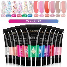 Gel Poly Nail Gel Set For Nail Extension Finger Quick Building Gel 24 Color Extension Gel Soak Off Nail Art Gel Set Manicure Art Set