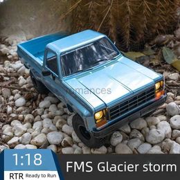 Electric/RC Car FMS 1/18 RC Car Glacier Storm Electric Remote Control Cars Simulation Mini Truck 4WD Off-road RC Crawler for Adults Gifts 240424