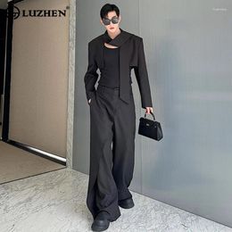 Men's Tracksuits LUZHEN Asymmetric Design Multifunctional Fashion Suit Jackets Two-piece Sets Trendy Elegant Street Straight Pants LZ25760