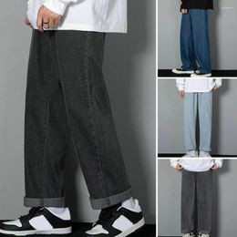 Men's Jeans Men Pants Straight-legged Trousers Retro Streetwear Wide Leg With Deep Crotch Breathable Fabric For Comfort