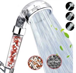 Purifiers 3 Modes SPA Shower Head High Pressure Saving Water Shower Filter Massage Shower Head Hook Hose Bathroom Innovative Accessories