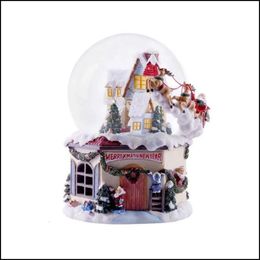 Christmas Globe Decorations Snow Musical Santa Resinic Home Decoration Crafts for Children Gi H1020 Drop Delivery 2022 Gar Dhs4o