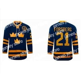 Kob College Hockey Wears Thr Custom Men Youth women Thr tage Hot #21 Peter Forsberg Jersey Team SWEDEN Hockey Jersey Size S-5XL or custom a