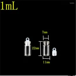 Bottles 11 22 7mm 1ml Mini Transparent Clear Glass With Sealing Rubber Cover Empty Vials Jars Wishes 100pcs/lot
