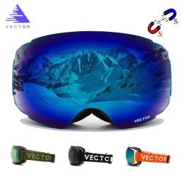 Eyewear OTG Men Ski Snowboard Goggles Easy Replaceable Magnets In Frame And Lenses Without Taking Off Spherical Antifog Snow Glasses